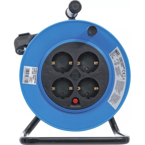 Rola prelungitor cablu electric 15 m, sectiune 3x1,5 mm², 4 prize, IP 20, 3000 W, BGS 3360 - Img 2