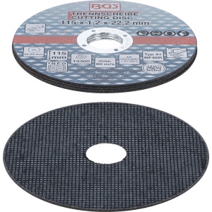 Set 5 discuri abrazive pentru taiere metal, 115 x 1 x 22.2 mm, BGS 3935 - Img 3