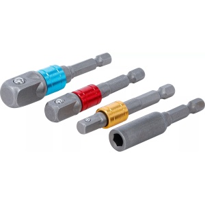 Set adaptoare pentru maşini de gaurit, antrenare 6,3 mm (1/4"), 10 mm (3/8"), 12,5 mm (1/2"), hexagon interior 6,3 mm (1/4") 4 piese, DIY 20814 - Img 1