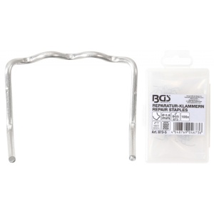 Set agrafe pentru reparatii piese din plastic Tip-L, grosime fir Ø 0.8 mm, 100 piese, BGS 873-5