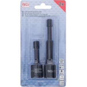 Set biti de impact M12 Spline XZN pentru VAG, antrenare 1/2", lungime 72 / 115 mm, 2 piese, BGS 74590 - Img 3