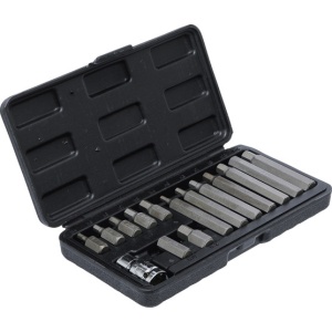 Set biti Imbus 4-12 mm, antrenare hexagon 10 mm (3/8"), adaptor 12.5 mm (1/2"), 15 piese, BGS DIY 5070 - Img 2