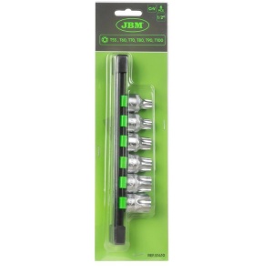 Set biti Torx extra scurt T55, T60, T65, T70, T80, T90, T100, antrenare 1/2", JBM 51410 - Img 3