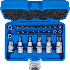 Set biti Torx T10-T70, antrenare 1/4" si cu tubulara 1/2", 27piese, BGS 5101 - Img 4