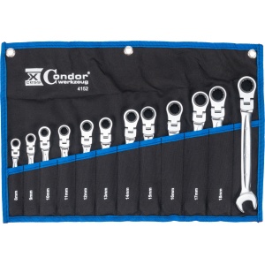 Set chei combinate cu clichet 8 - 19 mm, performanta Xcess, cap flexibil, 12 buc, Condor 4152 - Img 2