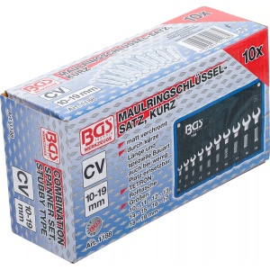 Set chei combinate extra scurte 10 - 11 - 12 - 13 - 14 - 15 - 16 - 17 - 18 - 19 mm, 10 piese piese, BGS 1188 - Img 6