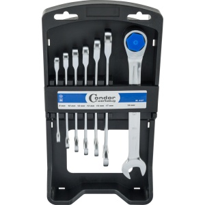 Set chei cu clichet / chei cu cap deschis, în afișaj autoservire, 7 bucăți, 8-19 mm, Condor 4127 - Img 2