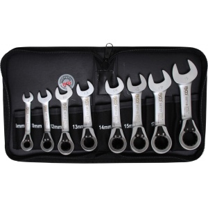 Set chei cu clicket reversibil, 8 - 19 mm, 8 piese, BGS 30720