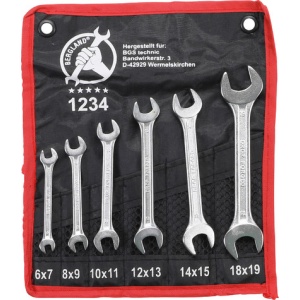 Set chei fixe duble 6 x 7 - 18 x 19 mm, 6 piese, BGS DIY 1234 - Img 1