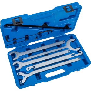 Set chei speciale pentru demontat / blocat vascocuplaj si demontat pompa de apa pentru motoare Mercedes, BMW si Ford, 11 piese, Condor 5480 - Img 2