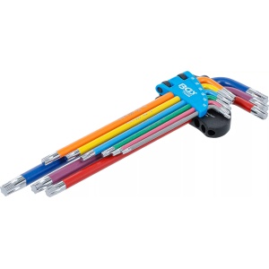 Set chei tip L multicoloră extra lungă profil T (pentru Torx) T10 - T50 9 piese
