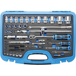 Set chei tubulare 6 colţuri 5-13mm, Antrenare 6,3 mm (1/4") - 12,5 mm (1/2"), 66 piese, BGS 2248