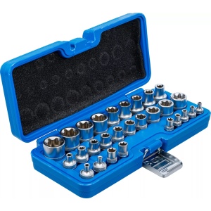 Set chei tubulare E-uri E4 - E24, antrenare 1/4" - 3/8'' - 1/2", 28 piese, BGS 70099 - Img 2