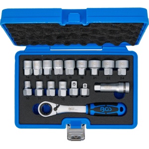 Set chei tubulare Gear Lock | 10 - 24 mm, 17 piese, BGS 74712