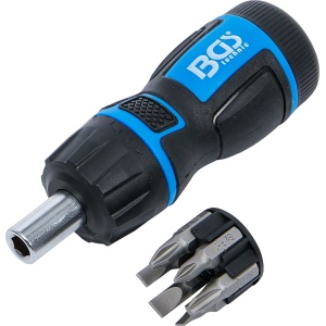 Set de minişurubelniţă si bicti, cu mâner rotitor cu clichet, comutabil | 7 piese, BGS 7898