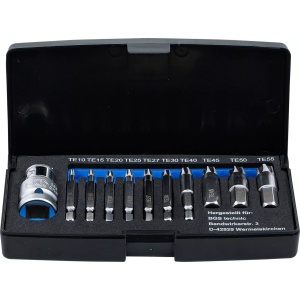 Set extractoare pentru suruburi cu cap Torx T-Star T10-T55, 11piese, BGS 9170 - Img 1