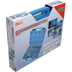 Set extractoare pentru suruburi si refacere filete in Inch (ţoli), 1/4" - 1", 56 piese, BGS 70105 - Img 6
