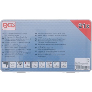 Set nipluri și cuple rapide pentru aer din otel, 21 piese, BGS 74676 - Img 3
