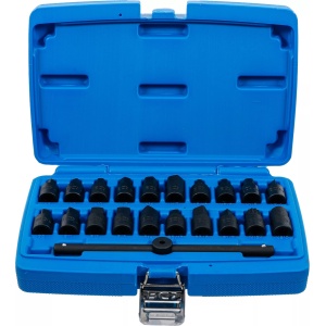 Set patrate de baie pentru busoane, 21piese, actionare 3/8'', BGS 1014 - Img 1
