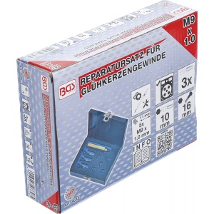 Set pentru reparatie filete pentru bujii incandescente, M9 x 1, BGS 8648 - Img 5