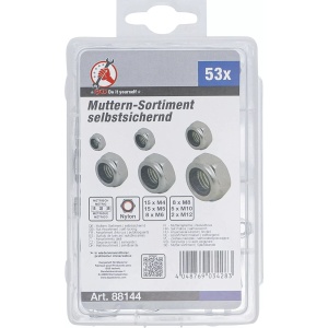 Set piuliţe | cu auto asigurare | metrice | M4 - M12 | 53 piese, BGS DIY 88144 - Img 3