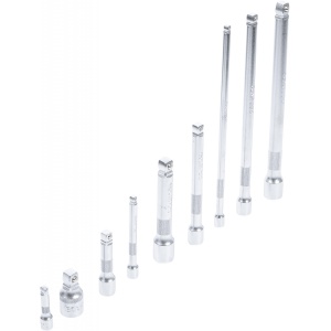 Set prelungitoare cu cap sferic 1/4"- 3/8"- 1/2", 9 piese, BGS 2253