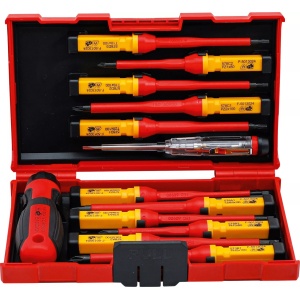 Set şurubelniţe VDE cu capete interschimbabile, 13 piese, BGS 35814 - Img 1