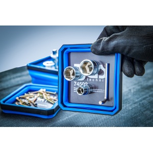 Set tăvi magnetice, Silicon, pliabil, 115 x 115 x 50 mm, 4 piese, BGS 74502 - Img 4