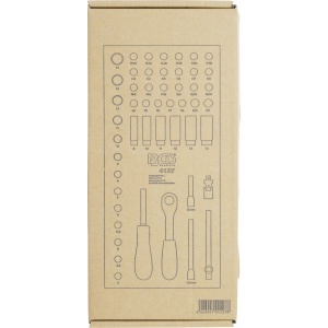 Set tubulare 6.3 mm (1/4 ) 50 piese | echipare 1/3 pentru dulap de scule, BGS 4127 - Img 2