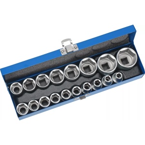Set tubulare profil hexagon 8-32 mm, antrenare 1/2", 18 piese, Condor 1196 - Img 2