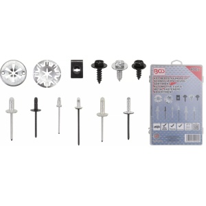 Sortiment cleme fixare si pop-nituri pentru Audi, VW, Toyota, Mercedes-Benz, BMW, 400 piese, BGS 9058