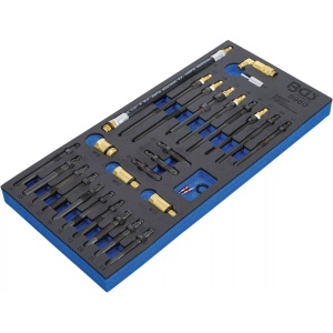 Suport organizator pentru carucior 1/3: Set de adaptoare pentru tester compresie si pierdere presiune, 30 piese, BGS 6960 - Img 3