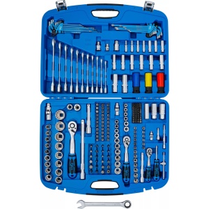 Trusa cu tubulare All- Drive, Metric, Inch, , Hexagon, Dubluhexagon, Torx T-star, E-Type, Square Head 1/4'' + 3/8'' + 1/2', 218 piese, BGS 2290 - Img 6