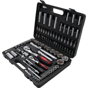 Trusa scule cu clicketi, biti si tubulare, antrenare 6,3 mm (1/4") / 12,5 mm (1/2"), 94 piese, BGS DIY 2296 - Img 2