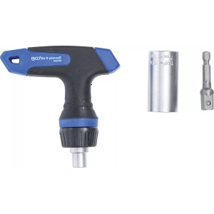 Cap cheie multiplu cu adaptor | cu mâner in T cu clichet, comutabil | 3 piese, BGS DIY 92540 - Img 3