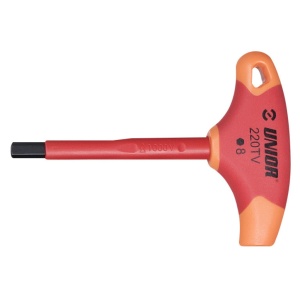 Cheie imbus 6mm cu maner profil T izolata la 1000 V, Unior 619134
