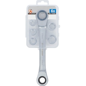 Cheie inelara cu clichet cu set adaptoare, 8 - 19 mm, 6 piese, BGS DIY 71016 - Img 3