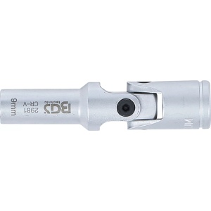 Cheie tubulara 9 mm articulata pentru bujii incandescente, actionare 10 mm (3/8"), BGS 2981 - Img 4