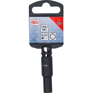 Cheie tubulară de impact, 6 colțuri, lungă, 6,3 mm (1/4"), 7 mm, B-7267 - Img 4