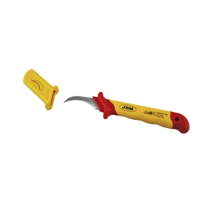 Cuţit izolat VDE pentru electricieni, lungime 180 mm, JBM 53165 - Img 1
