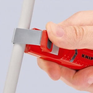 Dispozitiv de dezizolat pentru cabluri electrice rotunde, lungime 130 mm, Knipex 162016SB - Img 2