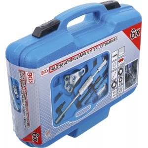 Extractor cu ciocan inerţial pentru butuc roata / tambur, 6 piese, BGS 7745 - Img 4