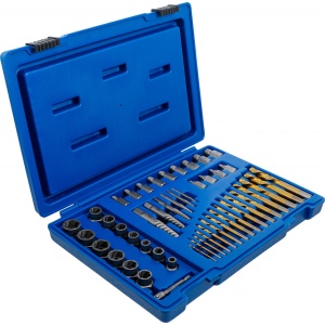 Extractor şuruburi şi piuliţe cu set burghie pe stânga, 2 - 18 mm, 49 piese, BGS 70329 - Img 2