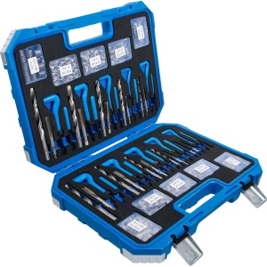 Kit de reparare filete Helicoil, dimensiuni metrice / în inch M5 - M12- 1/4" - 1/2", 320 de piese, BGS 9483 - Img 2