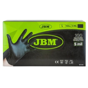 Manusi mecanic auto, nitril negru- 5 mil, marimea L, 100 buc, JBM 54152 - Img 1