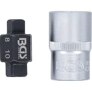 Patrat de baie de ulei 8mm si 10mm cu tubulara de antrenare 1/2'', BGS 8991 - Img 3