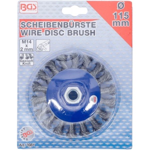 Perie de sarma rotativa pentru flex diametru 115mm, filet interior M14x2, BGS 3981 - Img 5