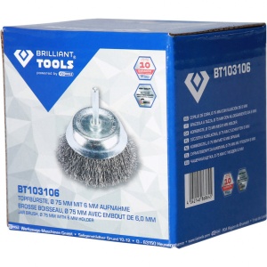 Perie tip cupa, Ø 75 mm cu suport 6 mm, Brilliant Tools BT103106 - Img 3