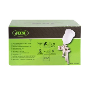 Pistol de vopsit HVLP cu duza 1.4 mm, capacitate 600 ml, JBM 54248 - Img 6