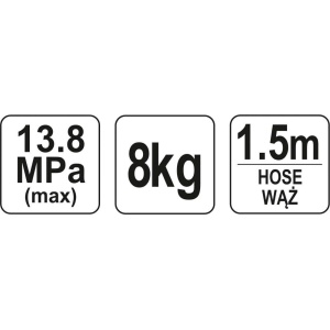 Pompa pentru gresat, capacitate 8 kg, lungime furtun 1.5 m, Yato YT-07063 - Img 2